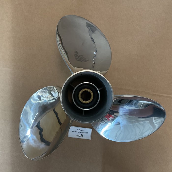 Clearance Propeller #7 - Suzuki Boat Propeller Stainless 3 x 13 7/8 x 19R - 58200-92J60