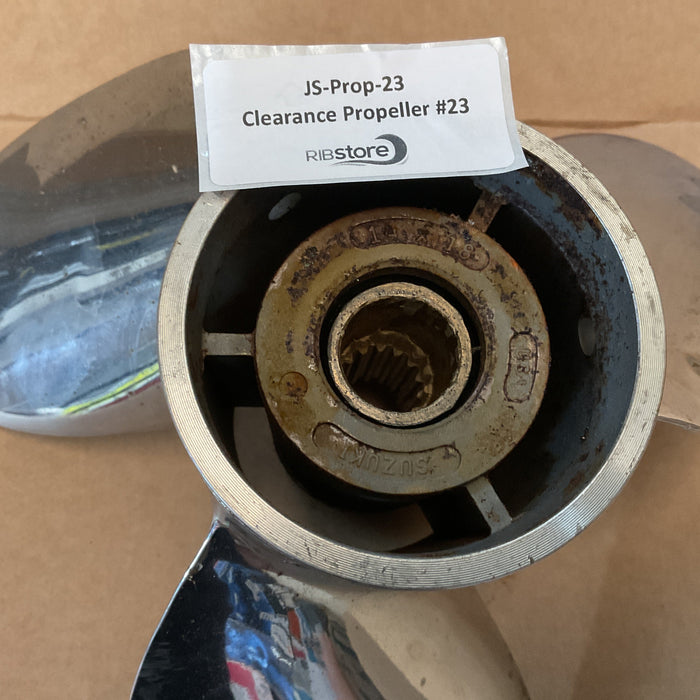 Clearance Propeller #23 - Suzuki Boat Propeller Stainless  3 x 14 x 18L - 99105-0070L-18P