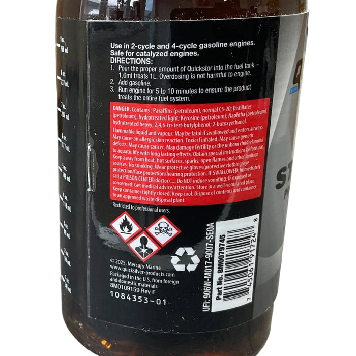 Estabilizador de Combustível Quicksilver Quickstor - Fuel Store - 355 ml