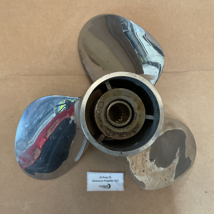 Clearance Propeller #23 - Suzuki Boat Propeller Stainless  3 x 14 x 18L - 99105-0070L-18P