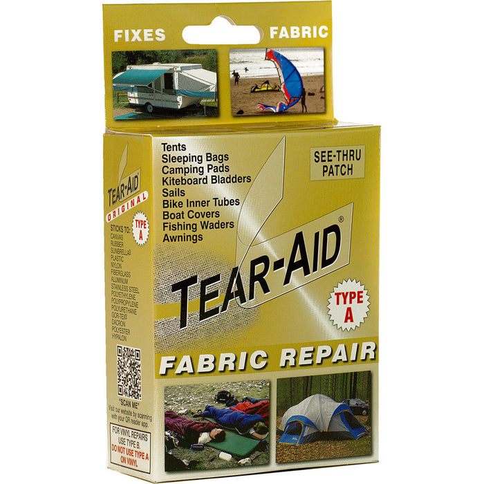 TEAR-AID Fabric Repair Kit, Type A Clear Patch for Canvas